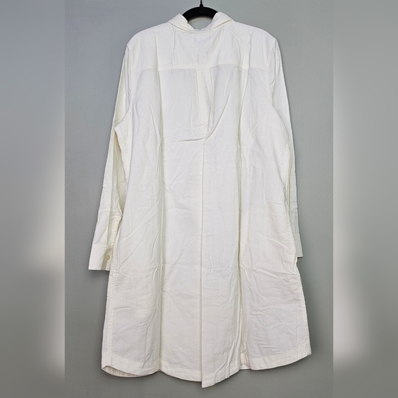 Lands End Women's Pinwale Cord Button Front Dress XL IVORY - Picture 3 of 7